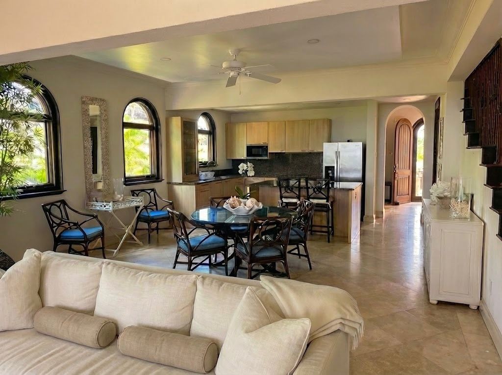 Spacious living room with ocean views